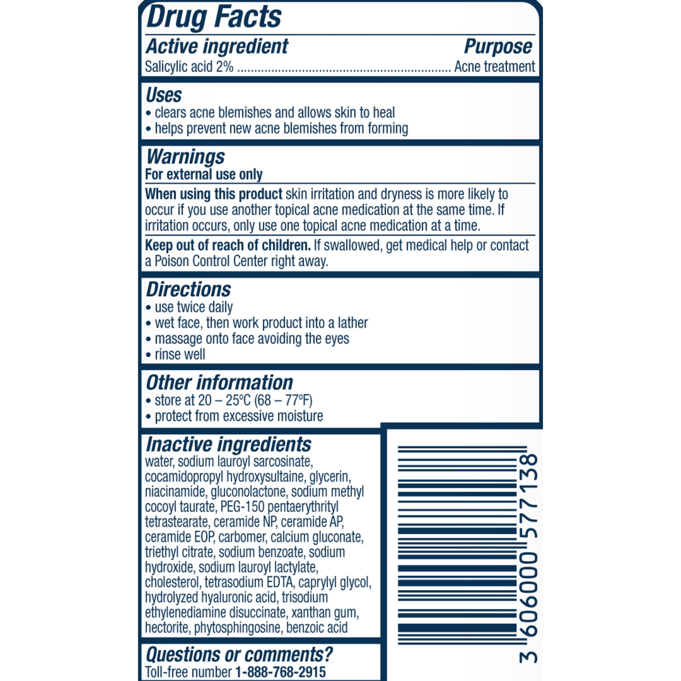 CeraVe Skin Care Acne Control Face Cleanser with 2% Salicylic Acid Clears Acne Blackheads Pores