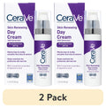(2 pack) CeraVe Skin Renewing Day Cream with Sunscreen SPF 30 Facial Moisturizer 1.76 fl oz