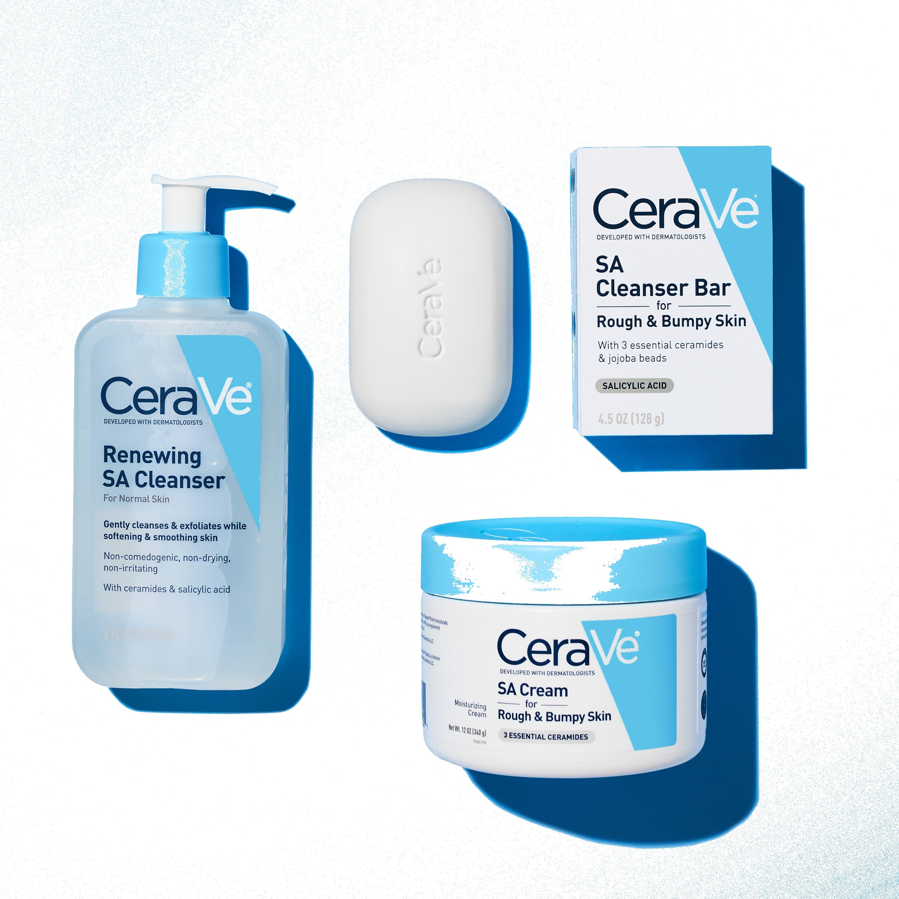 (3 pack) CeraVe SA Cleanser Bar for Rough & Bumpy Skin with Salicylic Acid 4.5 oz
