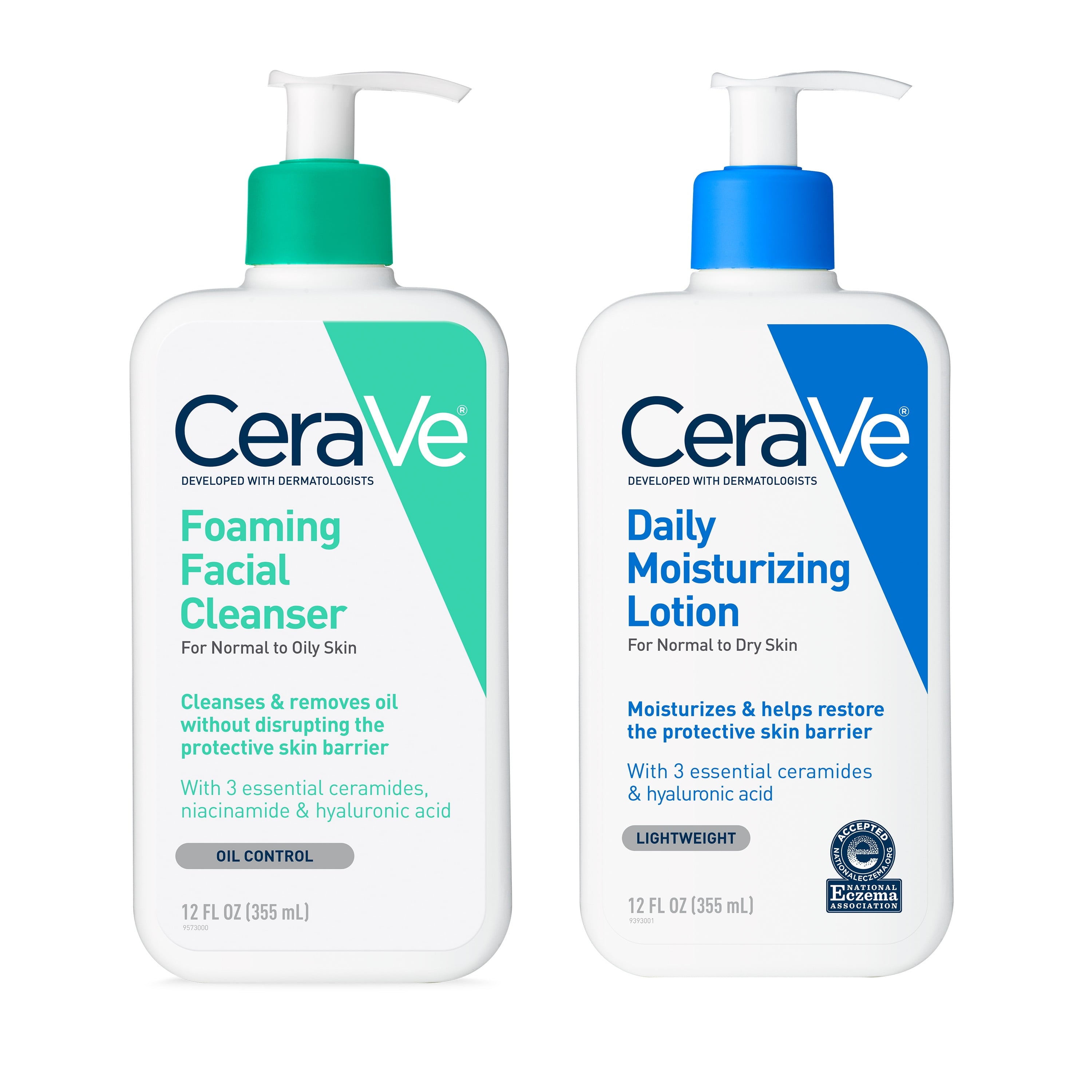 CeraVe Daily Skincare Essentials Kit for Balanced to Oily Skin, 2 Piece Set