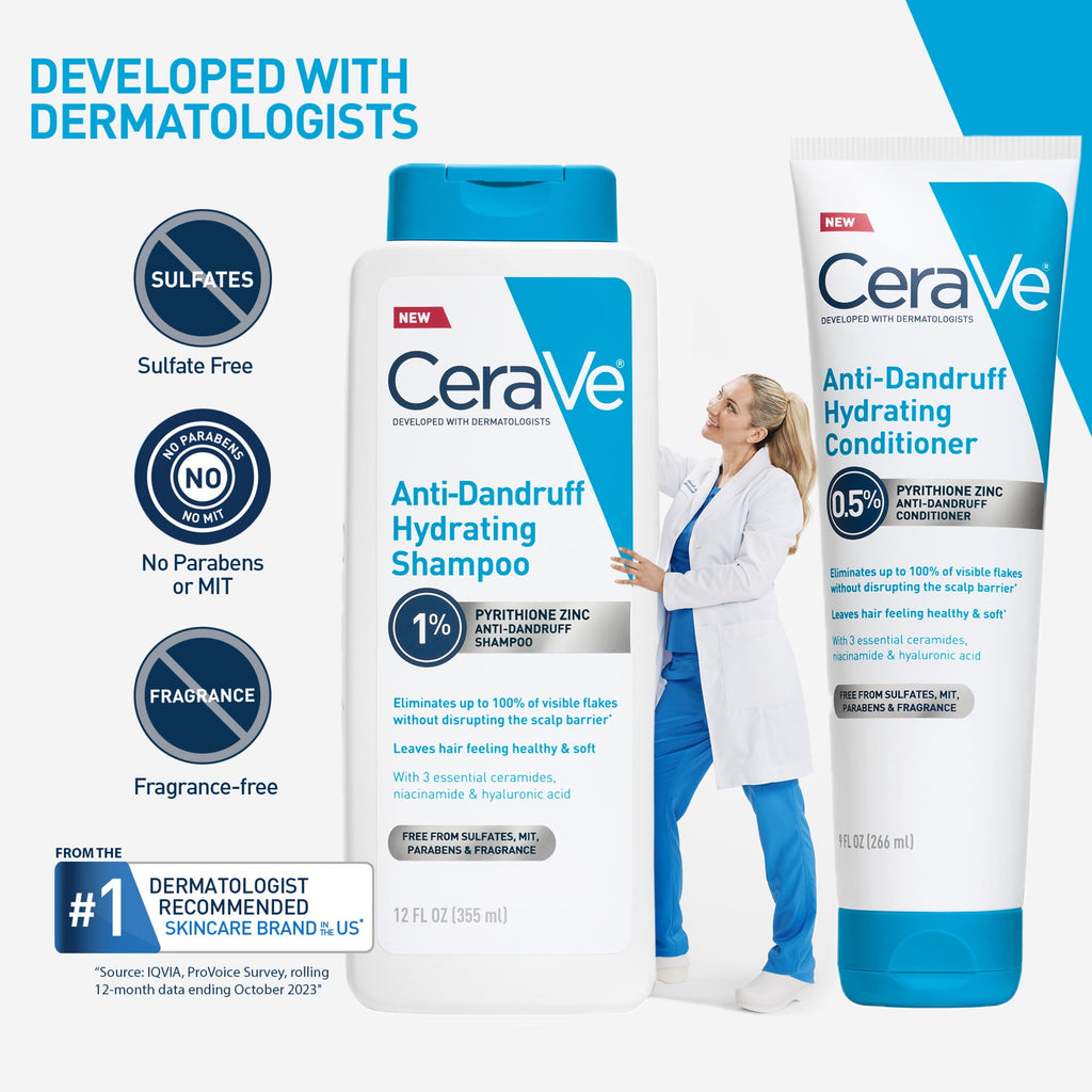 CeraVe Hydrating Anti-Dandruff Conditioner for Flakey Itchy Scalp 9 fl oz