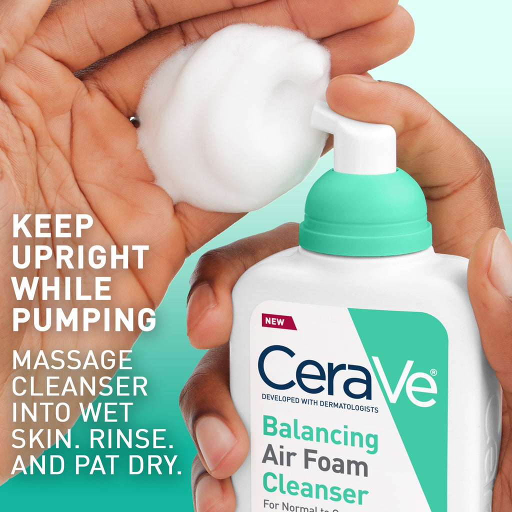 (2 pack) CeraVe Balancing Air Foam Cleanser, Oil Control & Hydration for Combination Skin 8 fl oz
