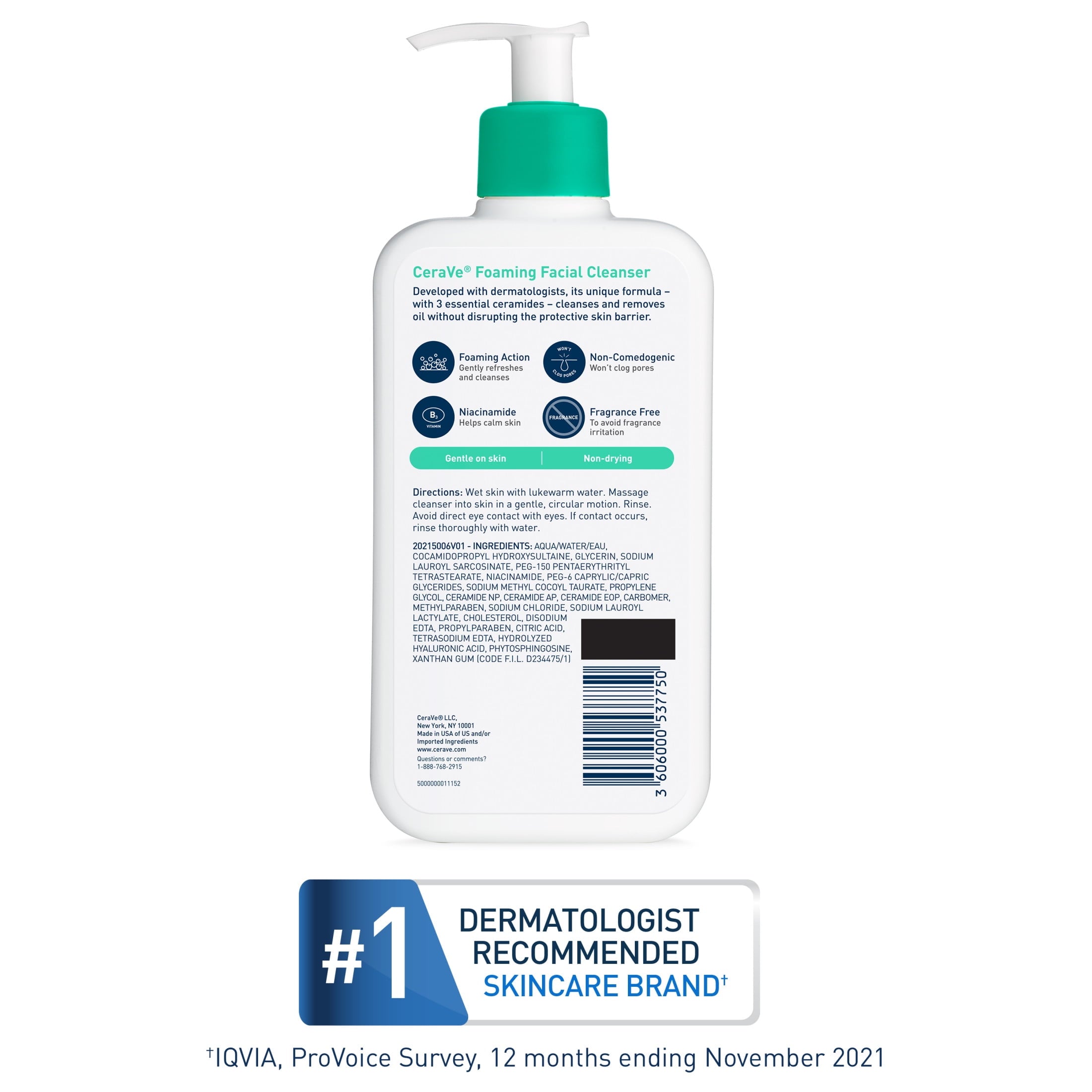 CeraVe Foaming Facial Skin Care Cleanser Oil Control Face & Body Wash for Normal to Oily Skin 16 fl oz