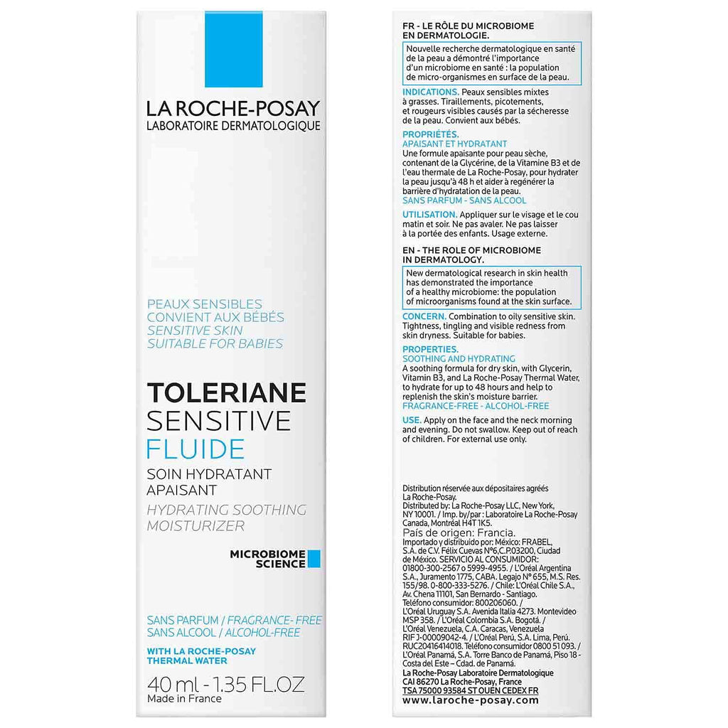 La Roche-Posay Toleriane Sensitive Fluide Protective Moisturizer, 1.35 Fl Oz