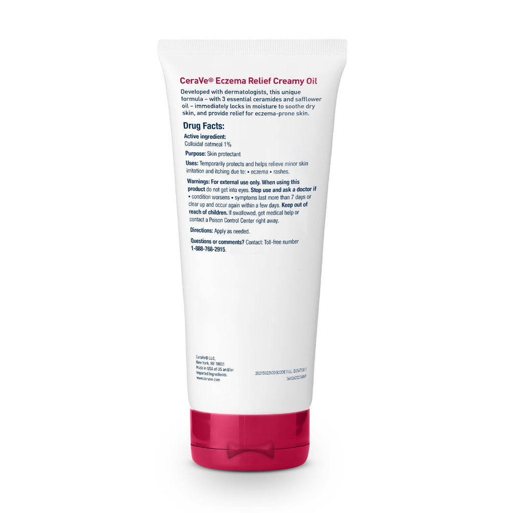 CeraVe Eczema Relief Creamy Body Oil for Itchy Dry Skin with Colloidal Oatmeal, 3.4 fl oz