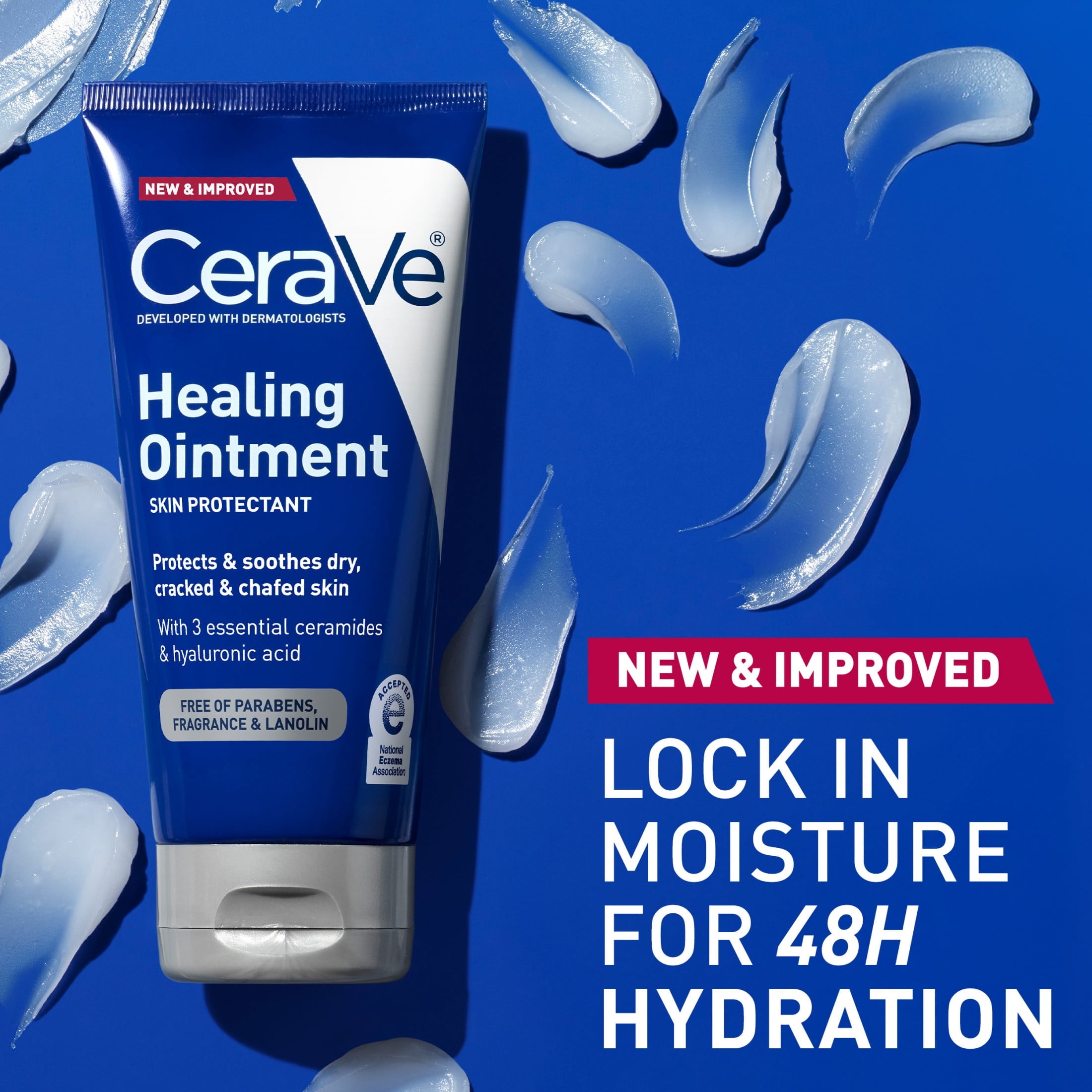 CeraVe Dry Skin Moisturizer Healing Ointment with Petrolatum Hyaluronic Acid Ceramides Fragrance Free 5 oz