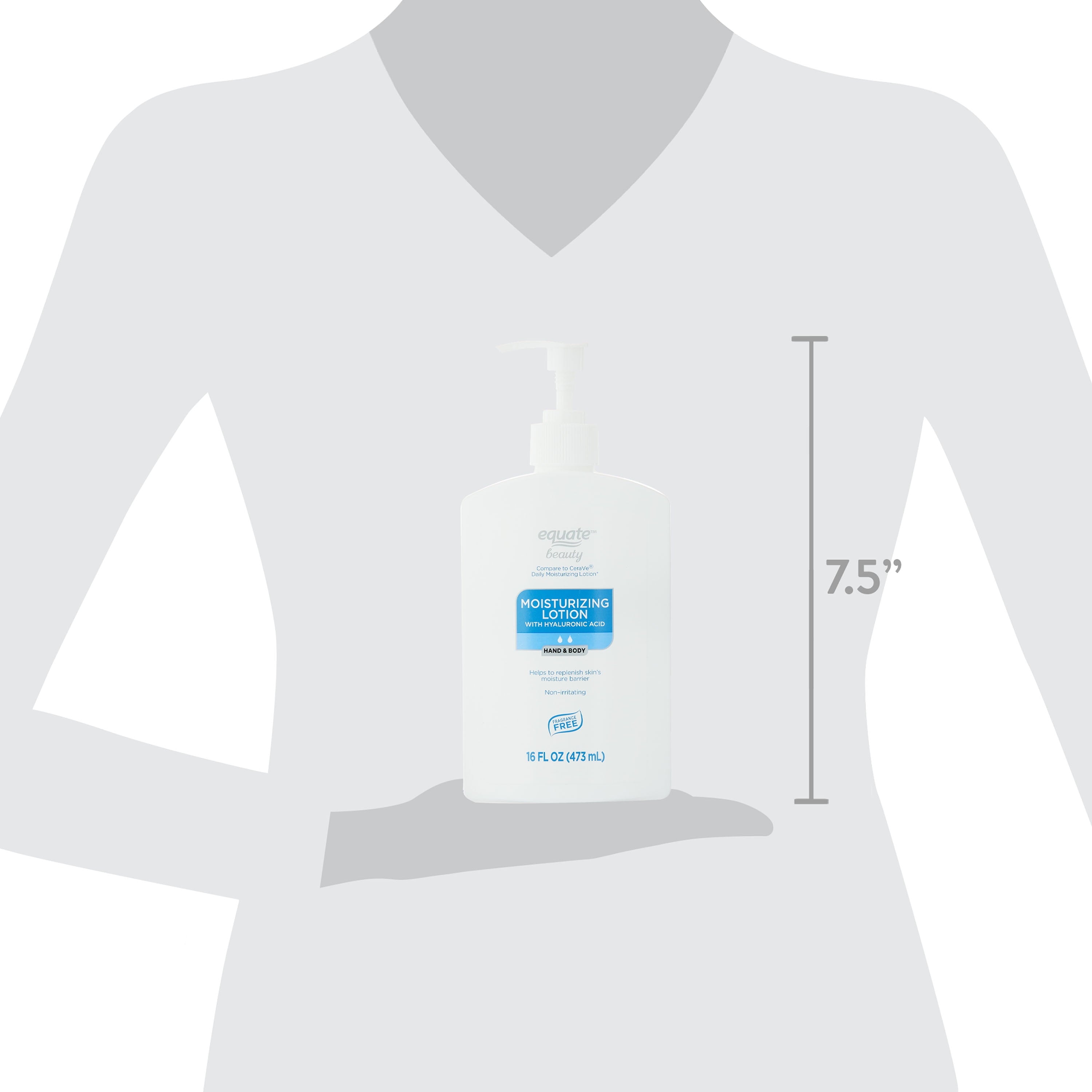Equate Beauty Moisturizing Lotion with Hyaluronic Acid, 16 fl oz
