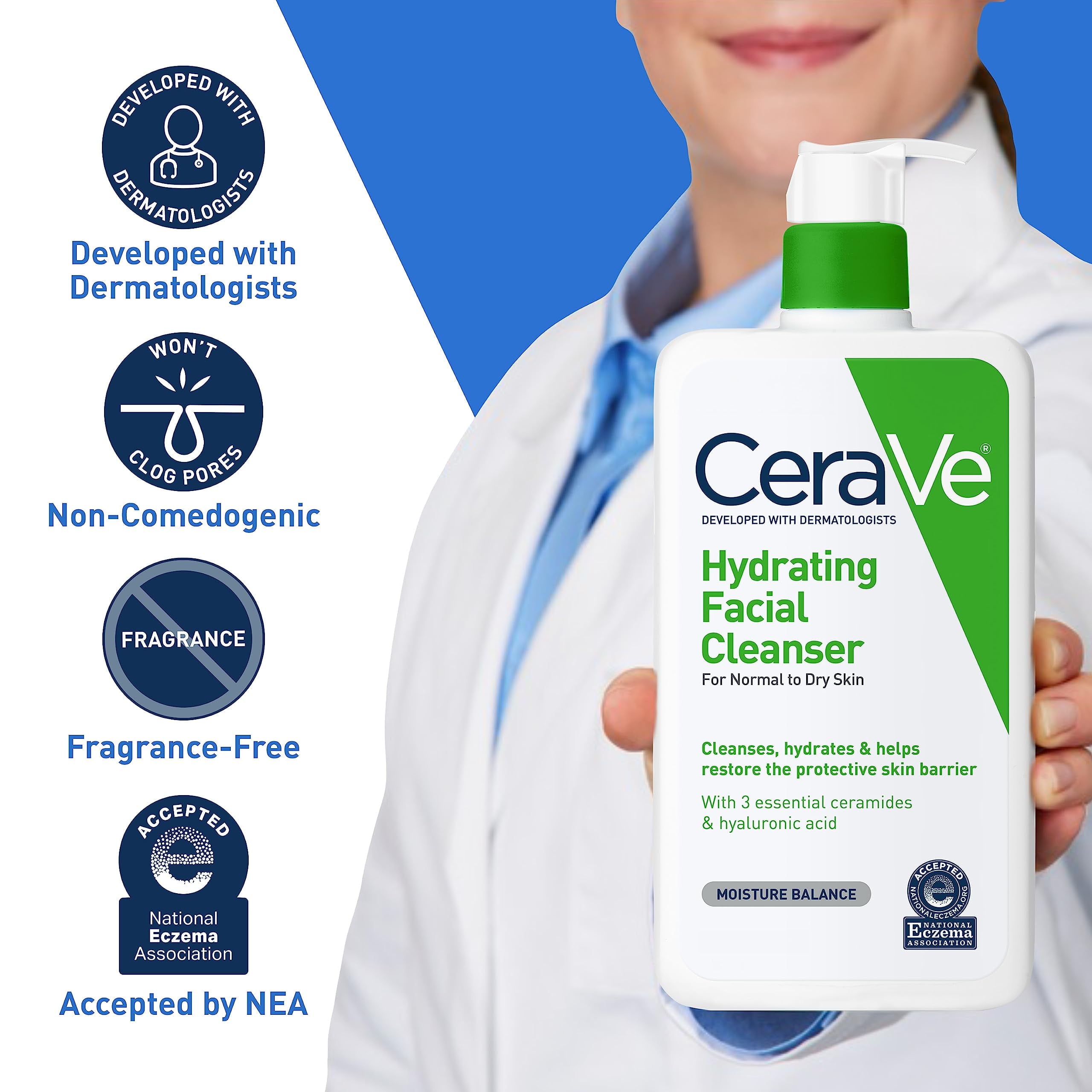 (2 pack) CeraVe Foaming Facial Cleanser | Makeup Remover and Daily Face Wash for Oily Skin | 19 Fluid Ounce