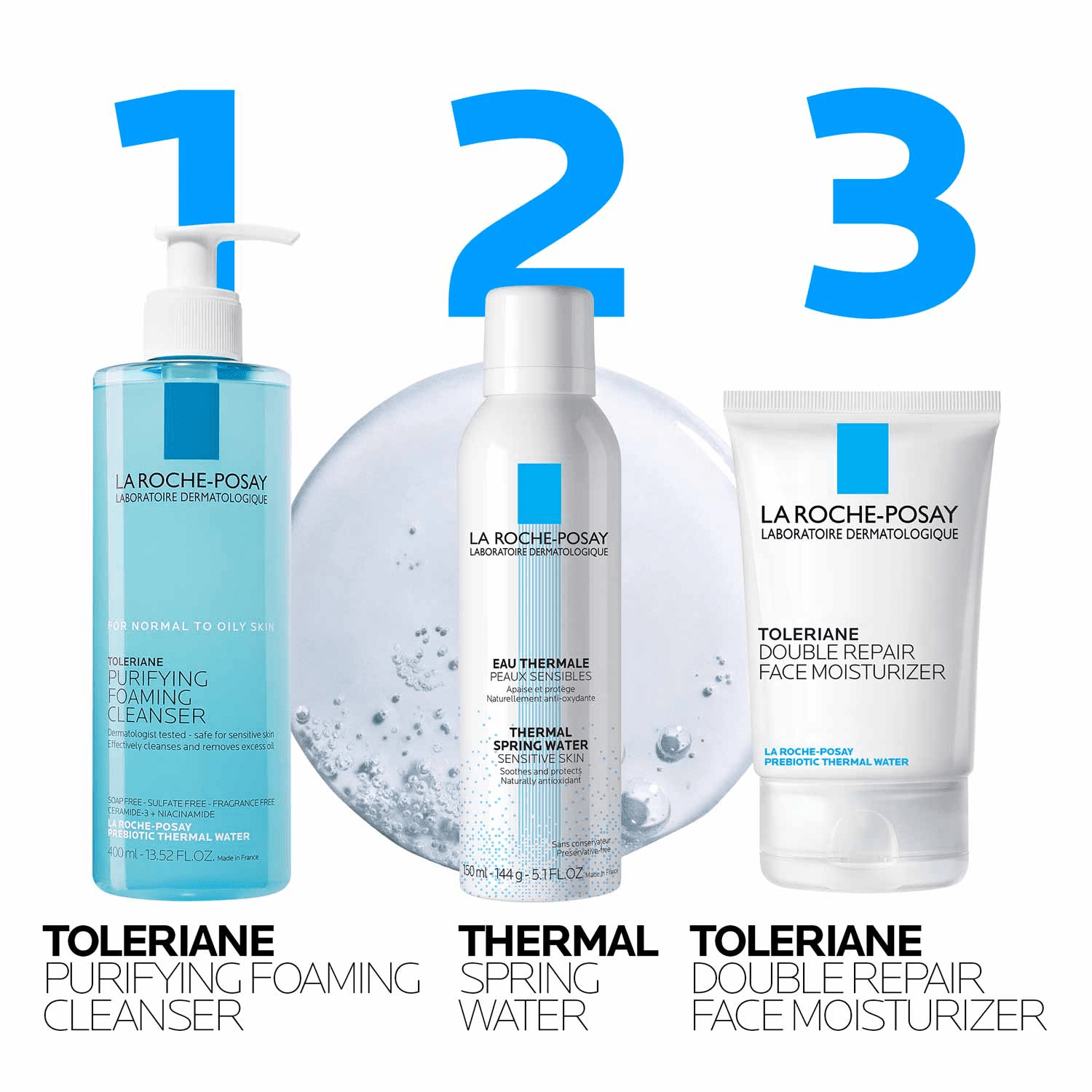 La Roche-Posay Toleriane Purifying Foaming Face Wash for Oily and Normal Skin, Oil-Free Facial Cleanser, 6.76 fl oz