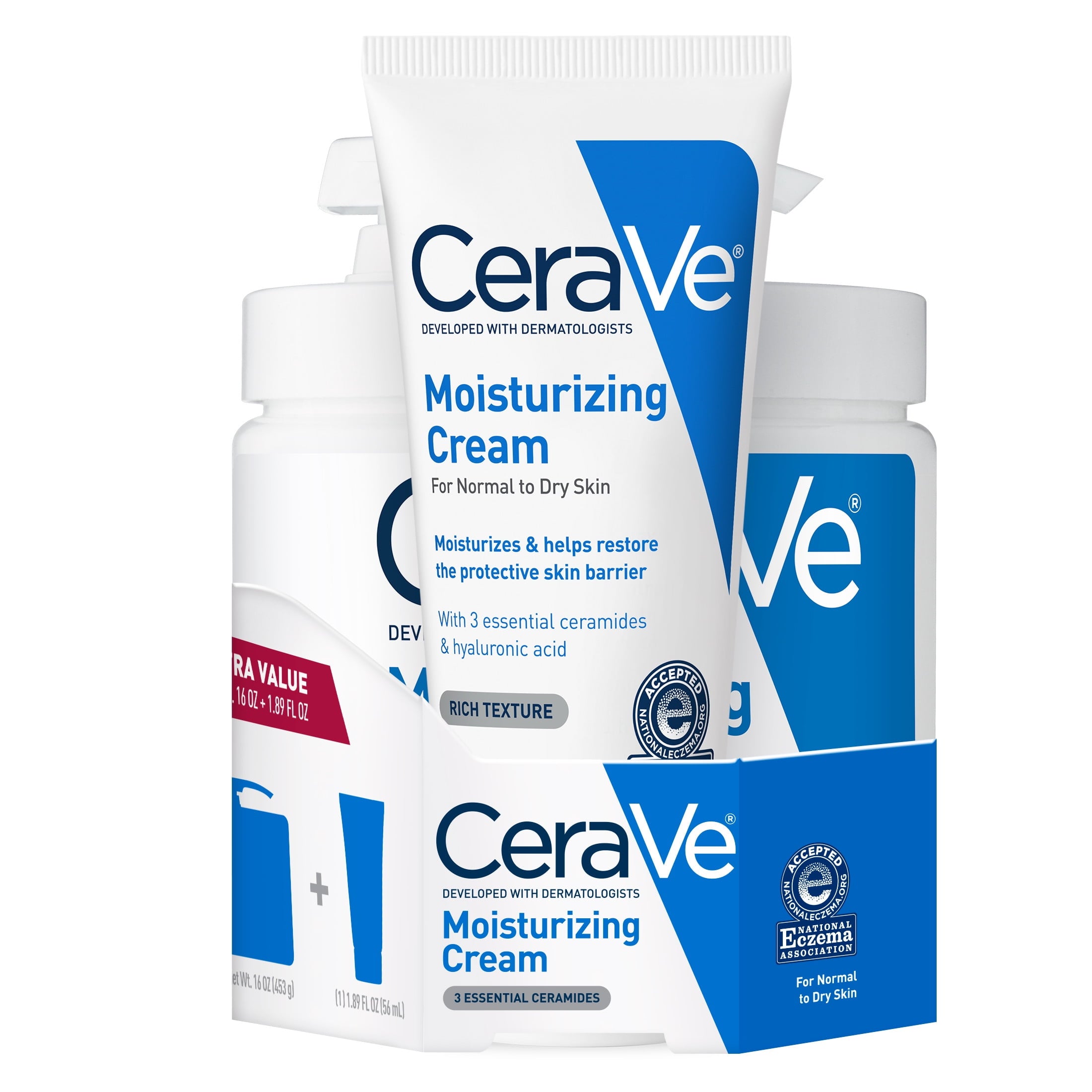 CeraVe Moisturizing body lotion for Normal to Dry Skin Pump & Travel Size 16 oz & 1.89 fl oz