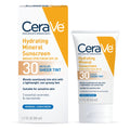 CeraVe Sunscreen Tinted Hydrating 100% Mineral Broad-Spectrum Lotion SPF 30 for Face with Sheer Tint