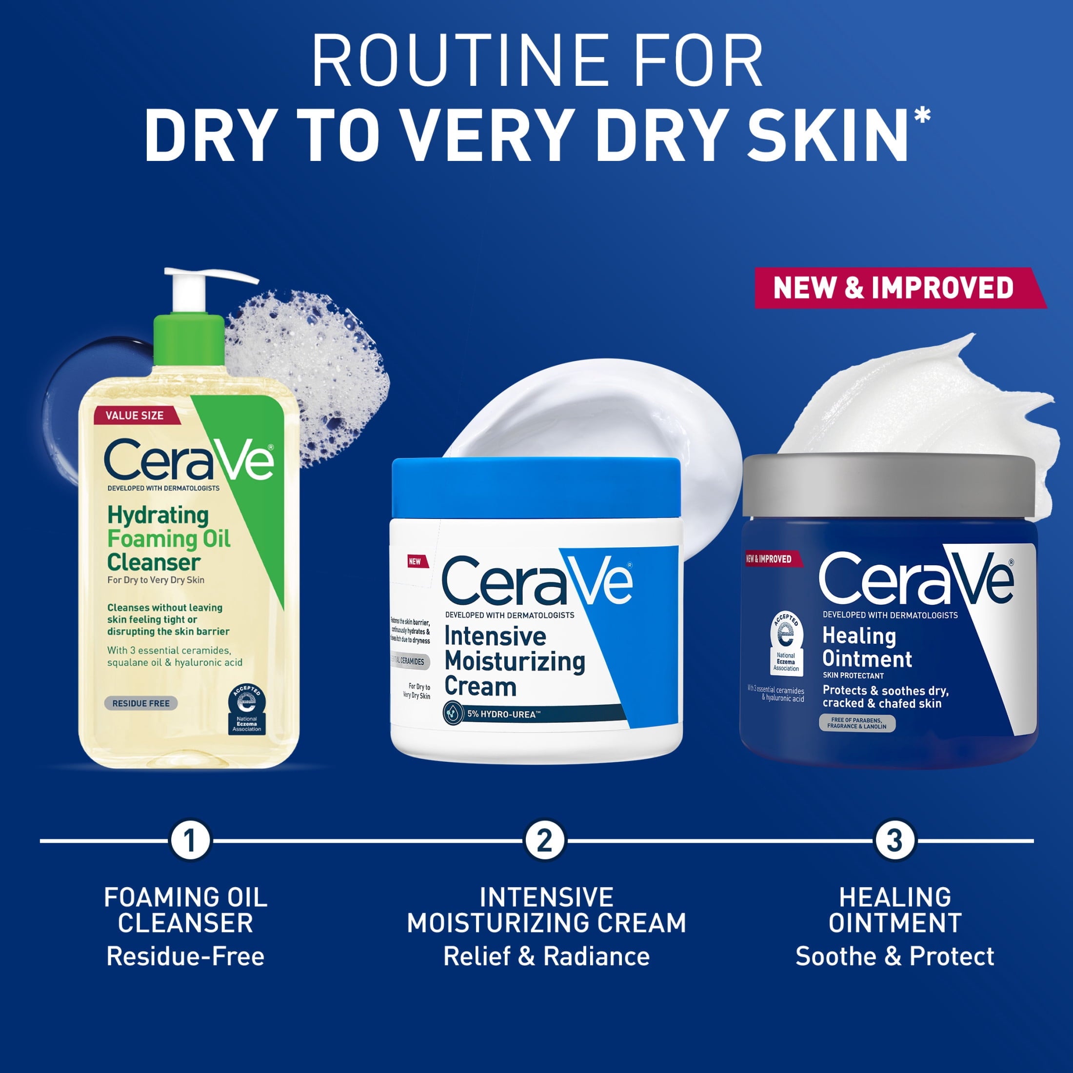 CeraVe Healing Ointment for Face & Body, Protects and Soothes Dry, Cracked, & Chafed Skin 12 oz