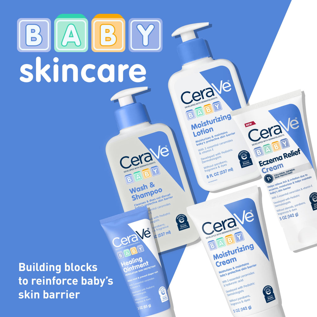 CeraVe Baby Wash & Shampoo, Tear-Free Cleanser for Sensitive Skin, 8 fl oz