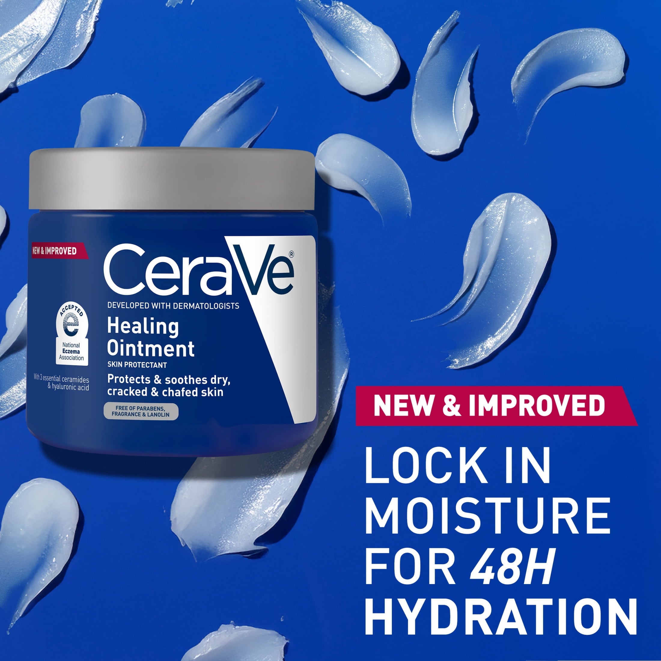 (3 pack) CeraVe Healing Ointment for Face & Body, Protects and Soothes Dry, Cracked, & Chafed Skin 12 oz
