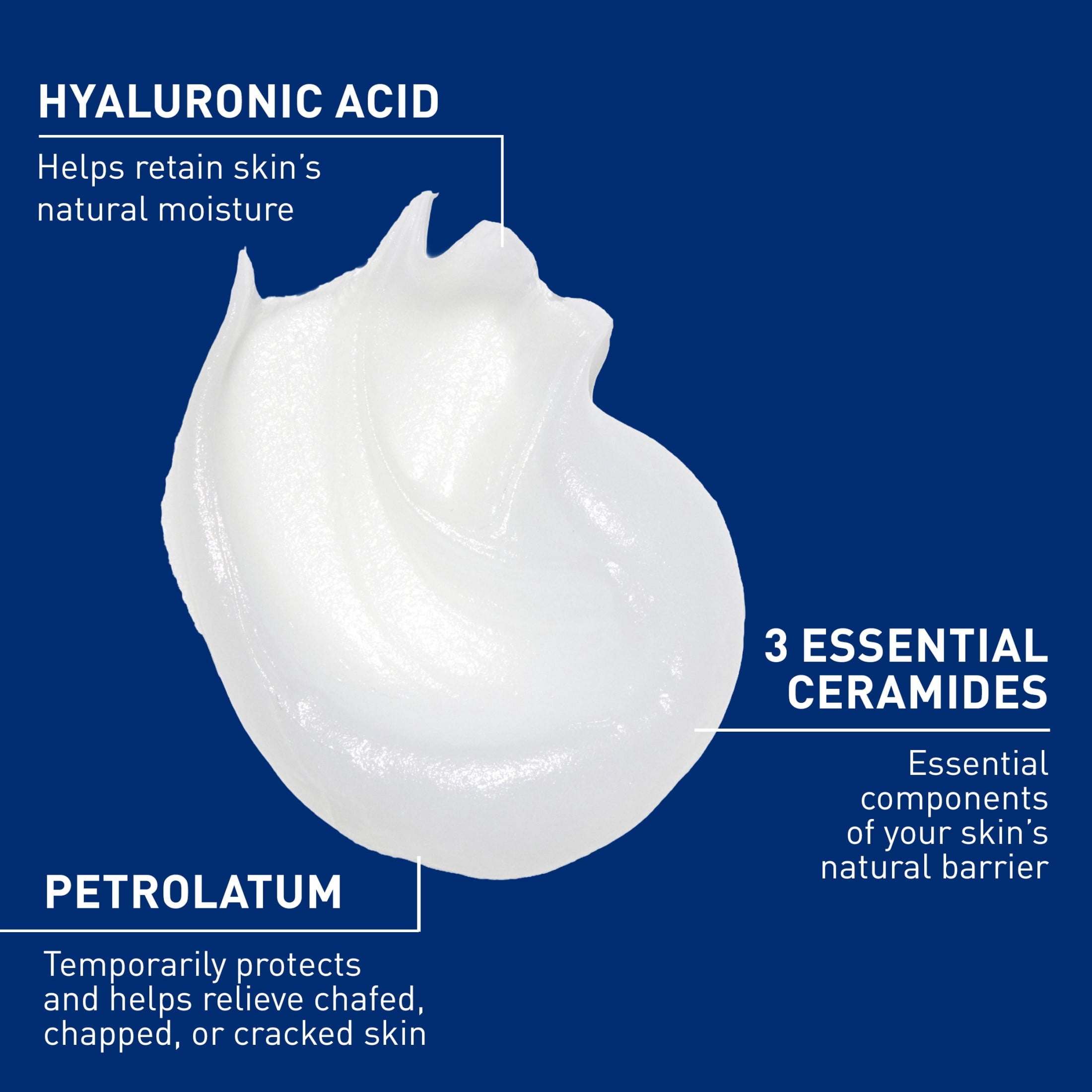 CeraVe Dry Skin Moisturizer Healing Ointment with Petrolatum Hyaluronic Acid Ceramides Fragrance Free 5 oz