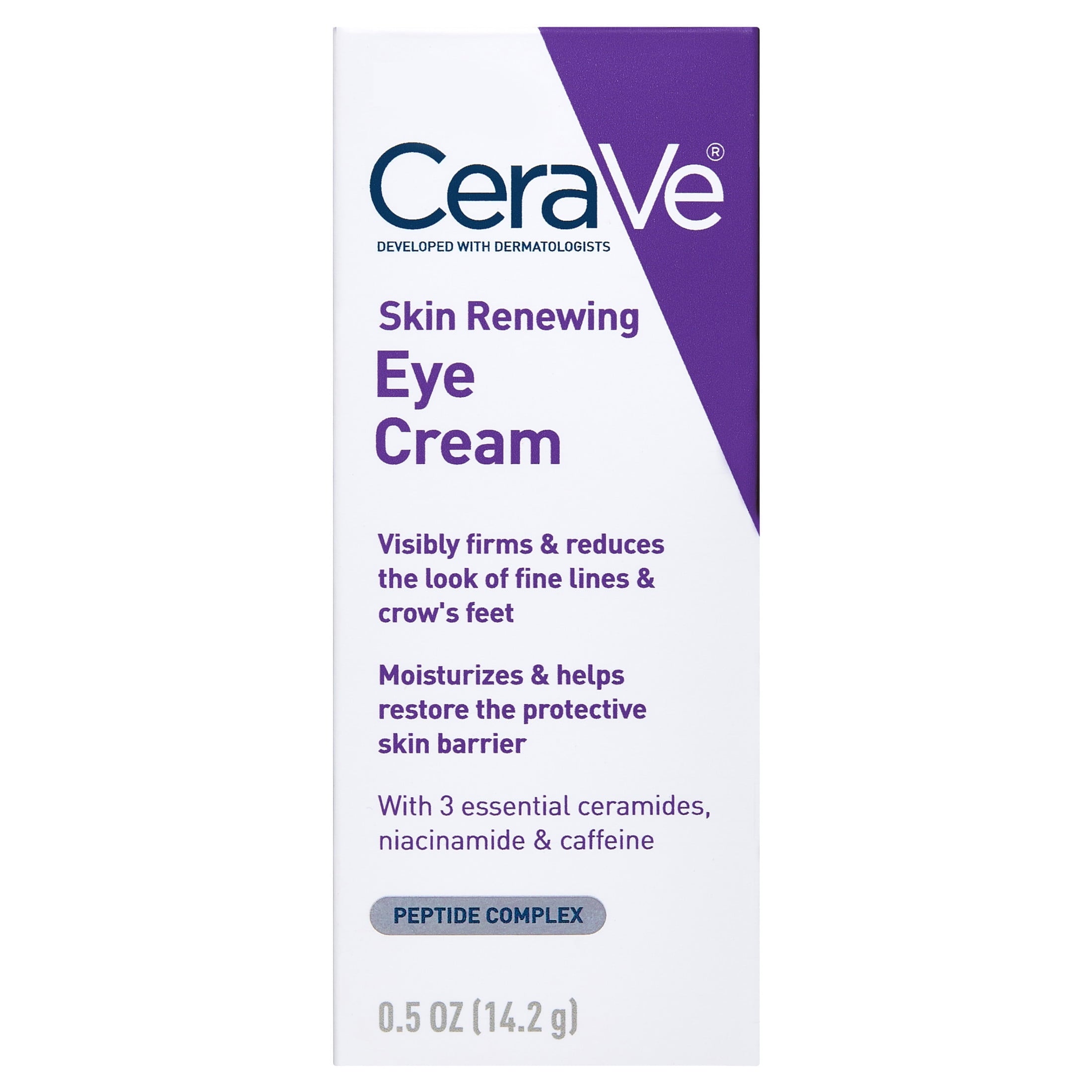 CeraVe Skin Care Renewing Eye Cream for Dark Circles & Puffiness with Peptides, Hyaluronic Acid, Niacinamide, Caffeine, Fragrance Free 0.5 fl oz