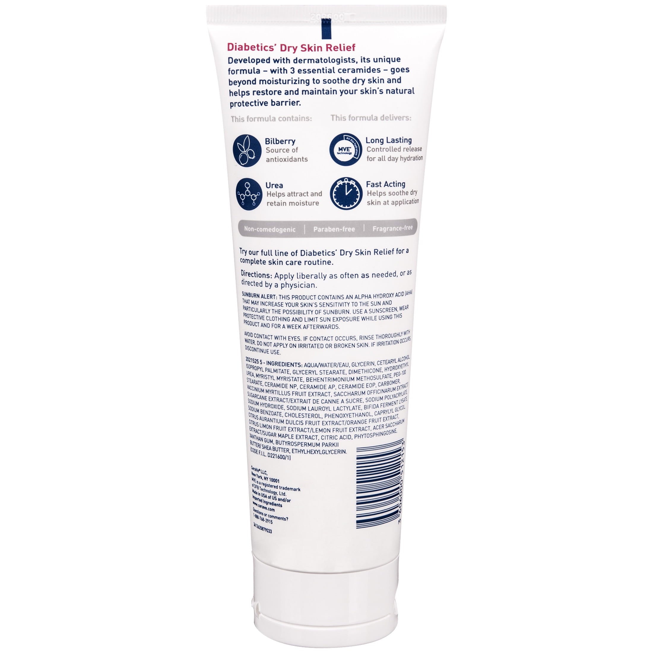 CeraVe Diabetics’ Dry Skin Relief Moisturizing with Urea & Bilberry for Dry Skin 8 oz